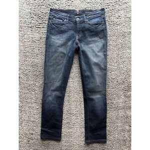 7 For All Mankind Roxanne Skinny‎ Ankle Denim Jeans Blue Womens Size 28